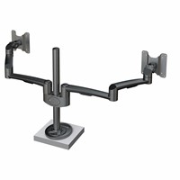 Hold Dual Monitor Arm 28 - 2×14 kg, genomföringsfäste, svart